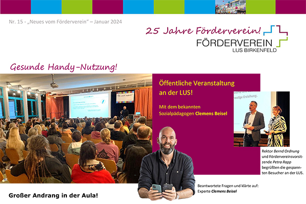 Spenden-Bericht Newsletter Foerderverein LUS 2024